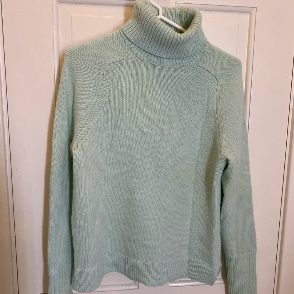 J. Crew Light Green Turtleneck Sweater